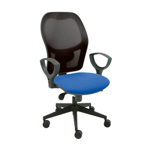 silla-giratoria-modelo-Q3-con-respaldo-malla-negra-y-asiento-tapizado-azul-La-Silla-de-Claudia