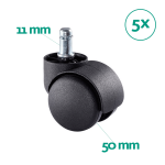 Ruedas silla giratoria 11/50mm