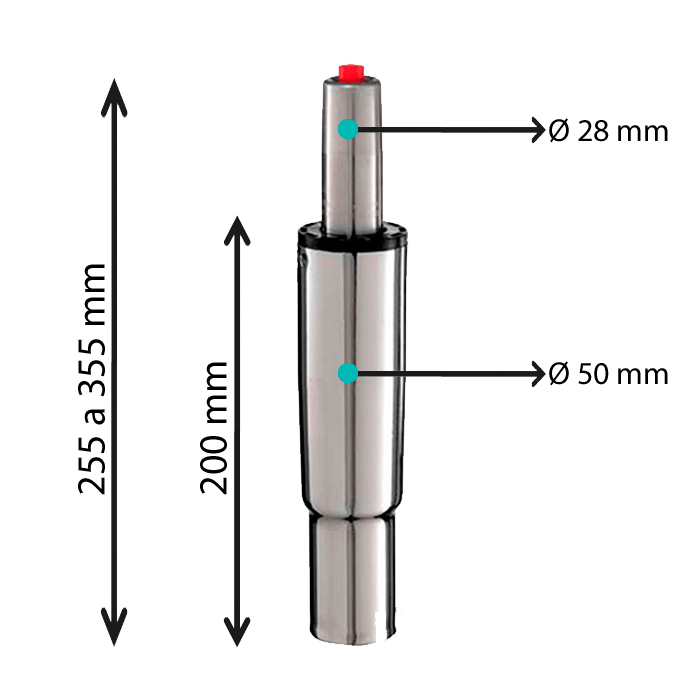 Pistón corto elevador silla
