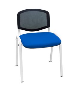 Silla de confidente malla blanca-azul