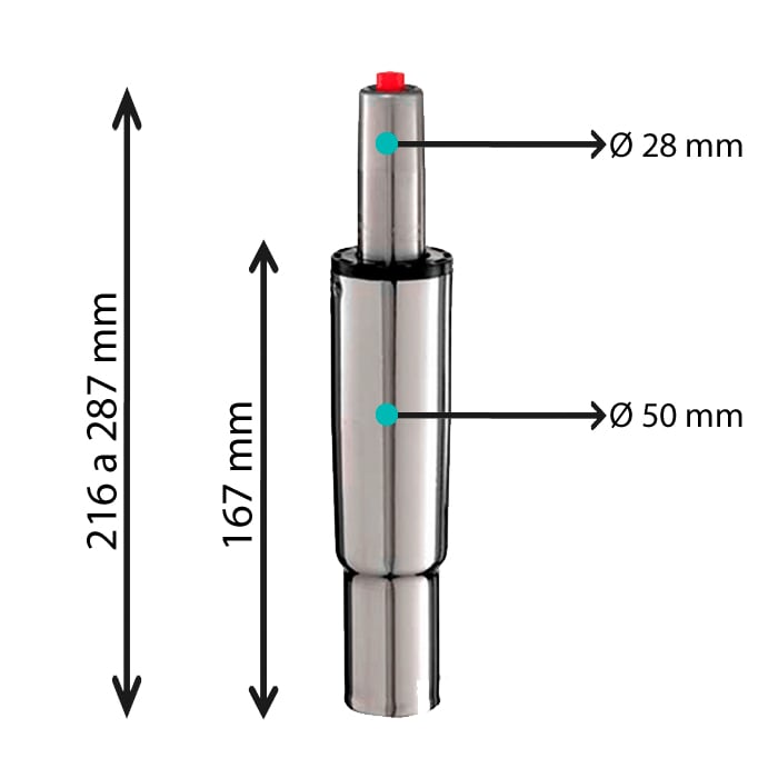 Pistón elevador supercorto