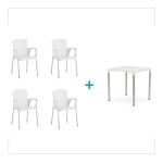 Conjunto de sillones Eva y mesa Donna