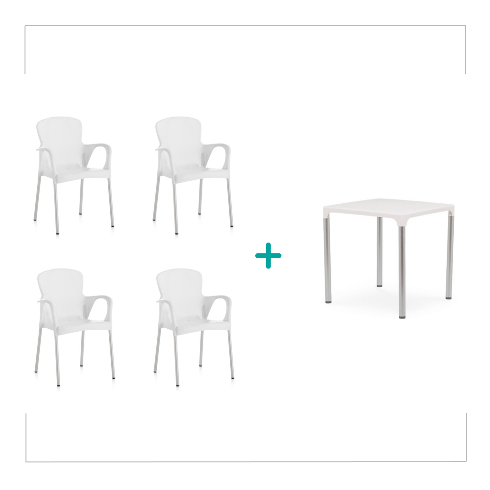 Conjunto de sillones Eva y mesa Donna