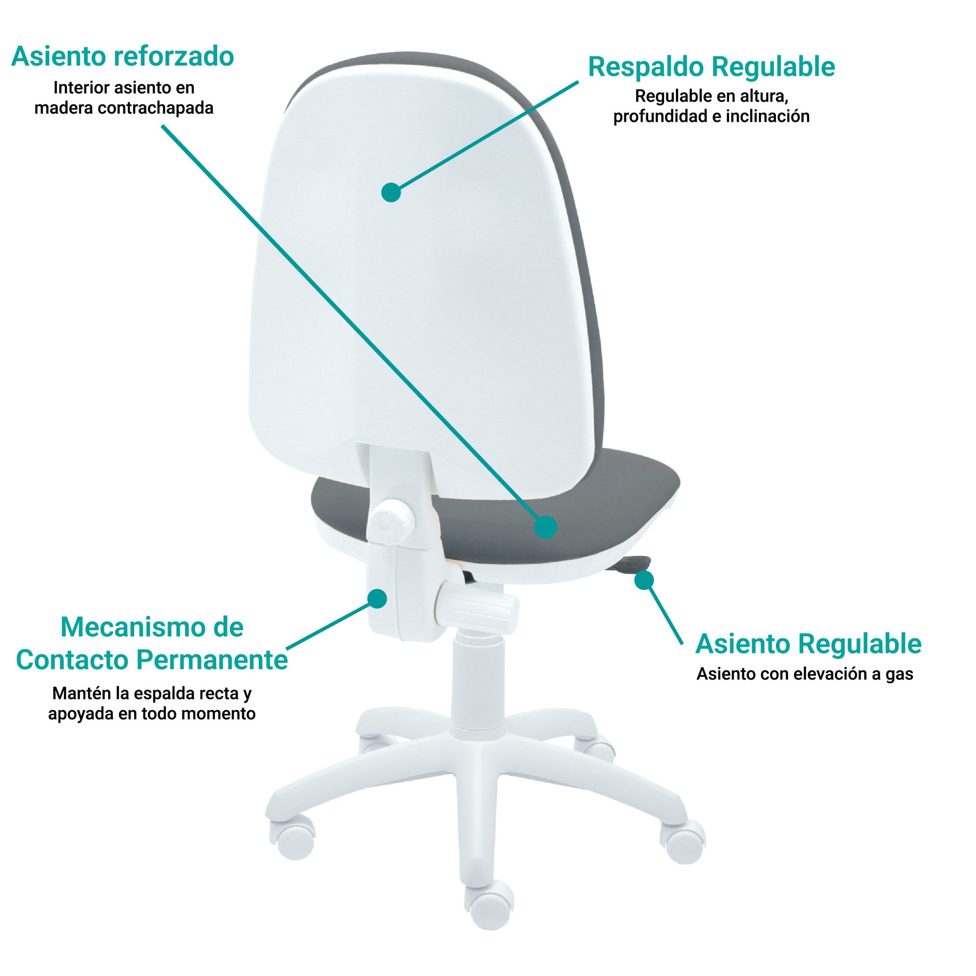 Silla de escritorio Torino Blanco