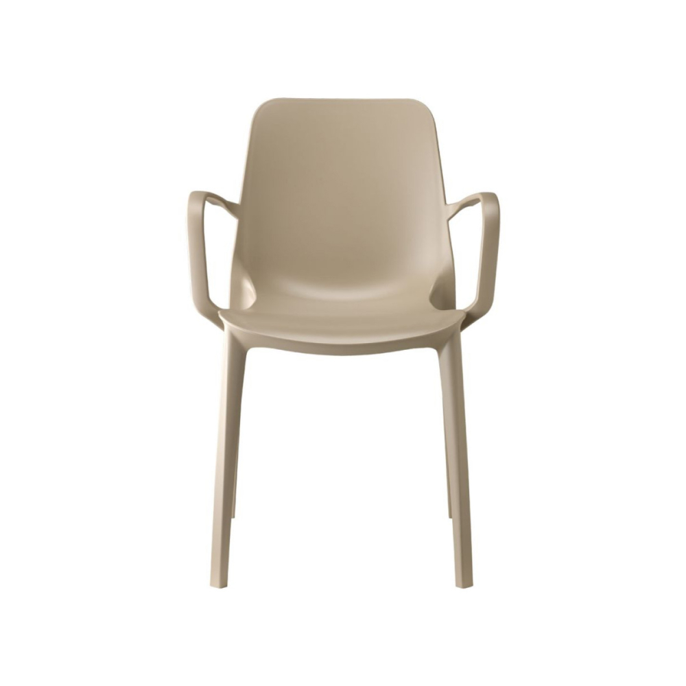 Silla de jardín apilable Ginevra con reposabrazos