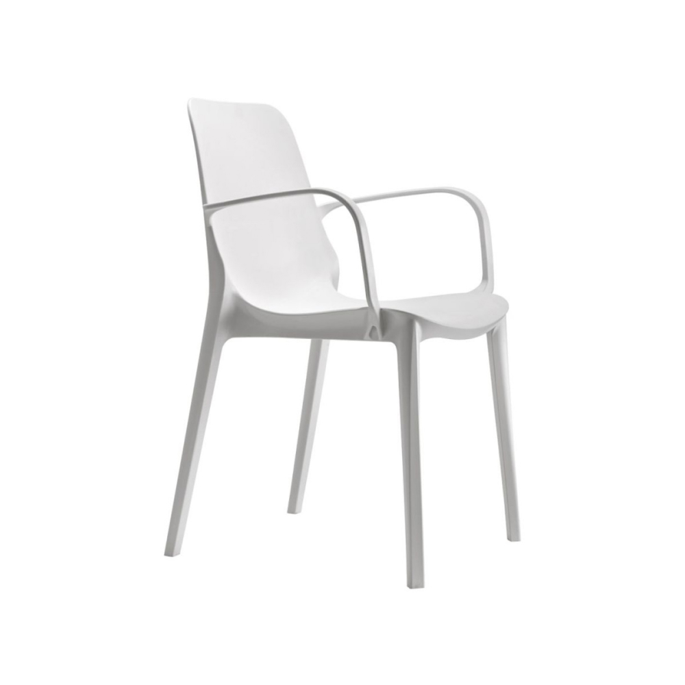Silla de jardín apilable Ginevra con reposabrazos