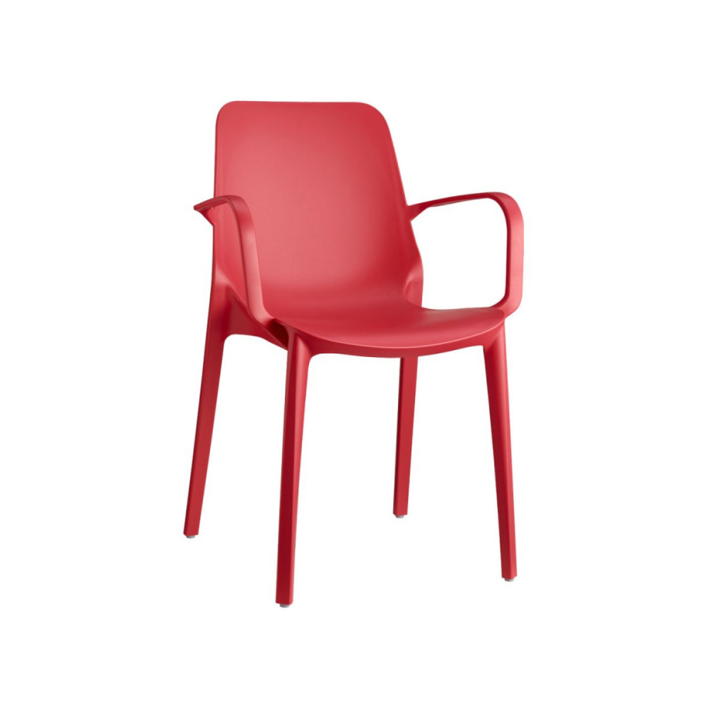 Silla de jardín apilable Ginevra con reposabrazos
