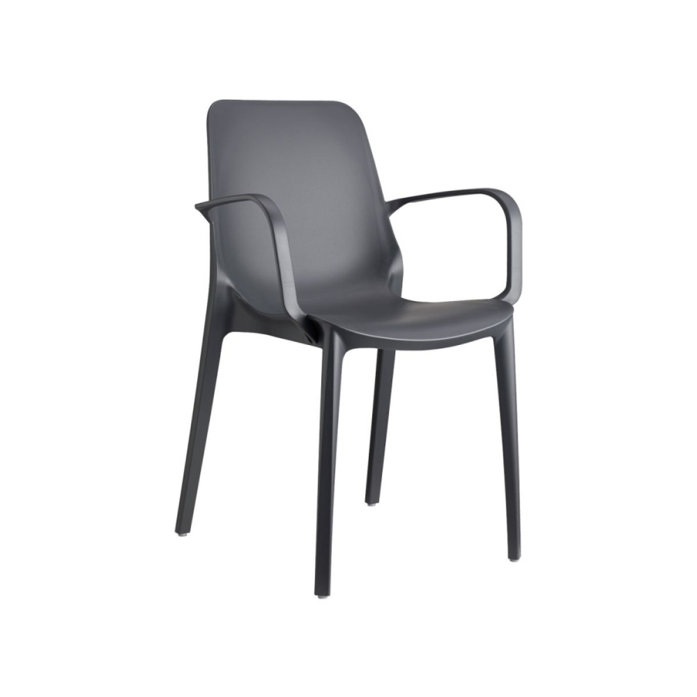 Silla de jardín apilable Ginevra con reposabrazos