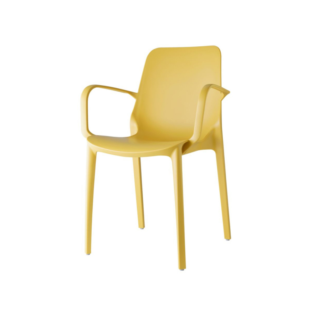 Silla de jardín apilable Ginevra con reposabrazos