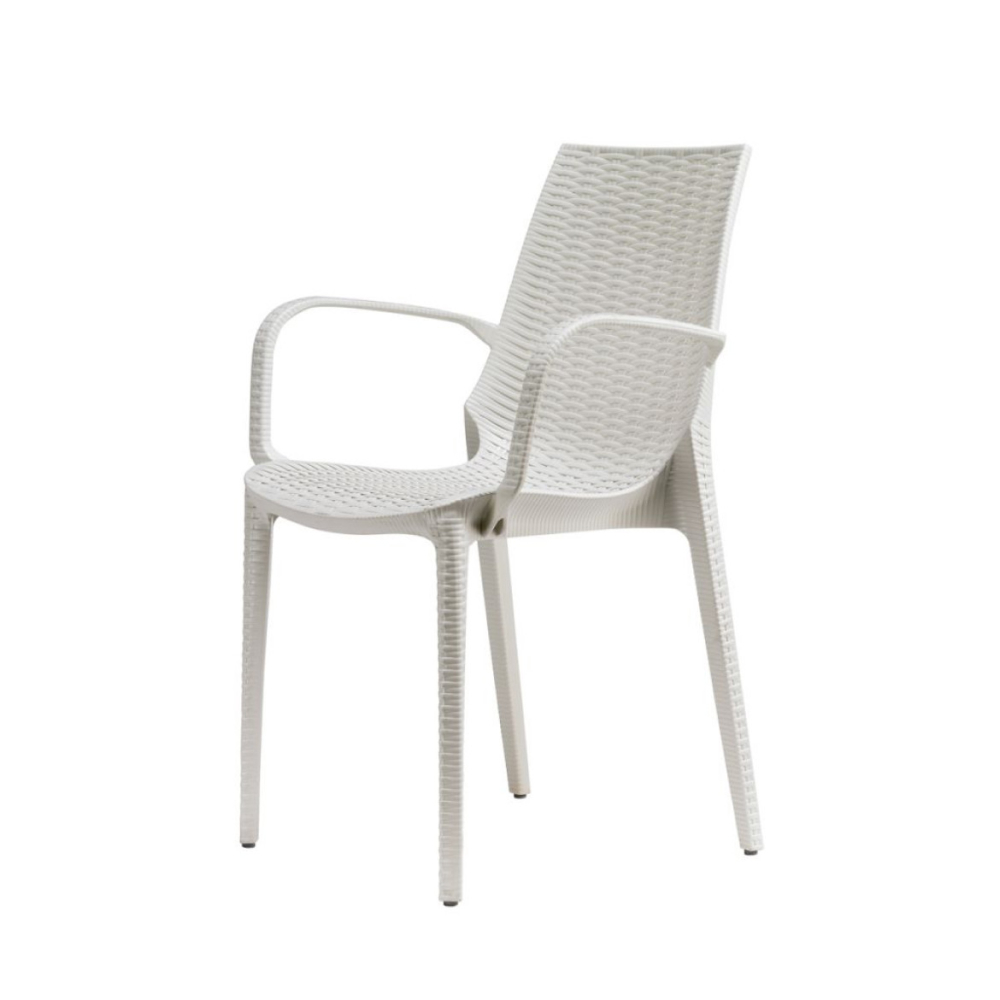 Silla de jardín apilable Lucrezia con reposabrazos