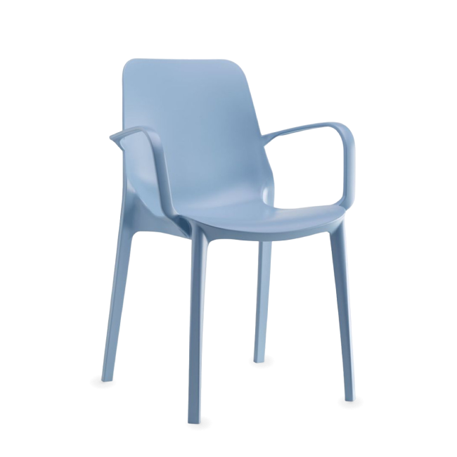 Silla de jardín apilable Ginevra con reposabrazos