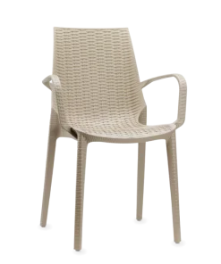 Silla de jardín apilable Lucrezia con reposabrazos