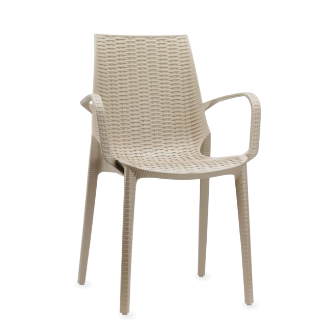 Silla de jardín apilable Lucrezia con reposabrazos