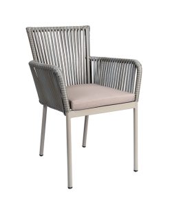 Silla de jadin formentera con cuerdas gris