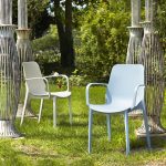 Silla de jardín apilable Ginevra con reposabrazos