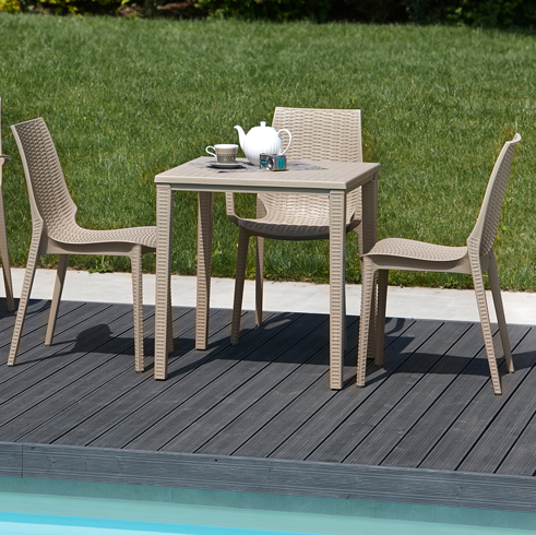 Silla de jardín apilable Lucrezia con reposabrazos