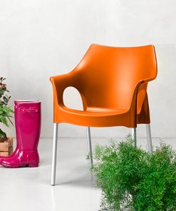 silla de jardín ola naranja