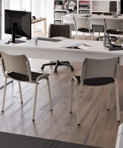 Silla confidente tapizada ISO Smart Gris